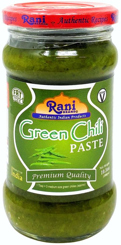 Rani Green Chilli Cooking Paste 10.58oz 300g Glass Jar Vegan Gluten Free NON-GMO No Colors Indian Origin