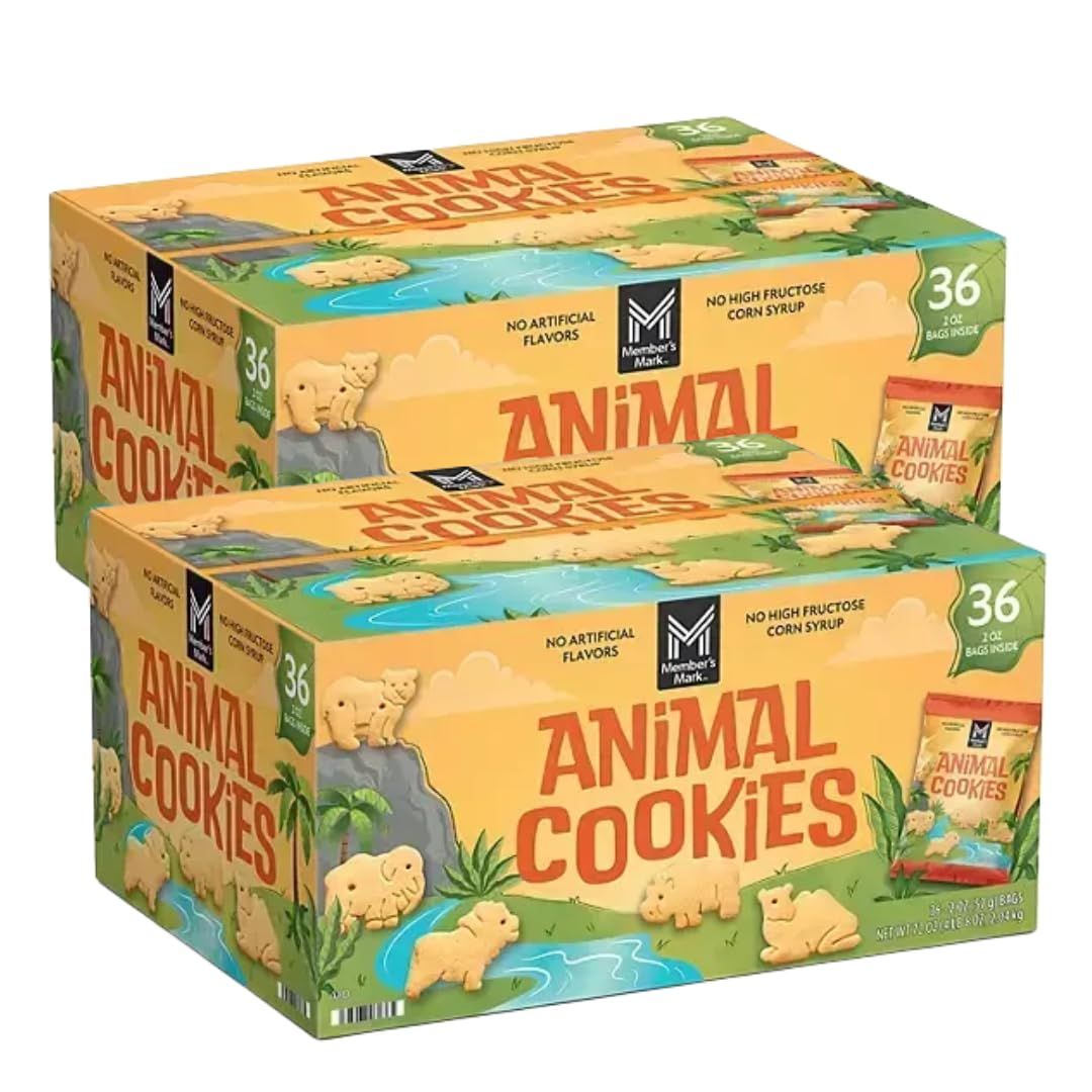 M- Animal Cookies, 2 oz Packets, 36 Count 2 pack