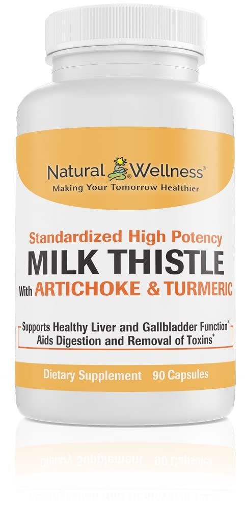 Natural Wellness Milk Thistle with Artichoke &amp; Turmeric - Advanced Liver Support Supplement for Detox, Regeneration, and Antioxidant Protection