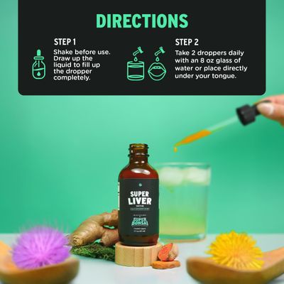 SuperBonsai Super Liver Support with Milk Thistle - All Natural Liver Cleanse Detox &amp; Repair Aid - Doctor-Formulated Liver Supplement - Liquid Herbal Supplements for Liver Health - 1 Month Supply