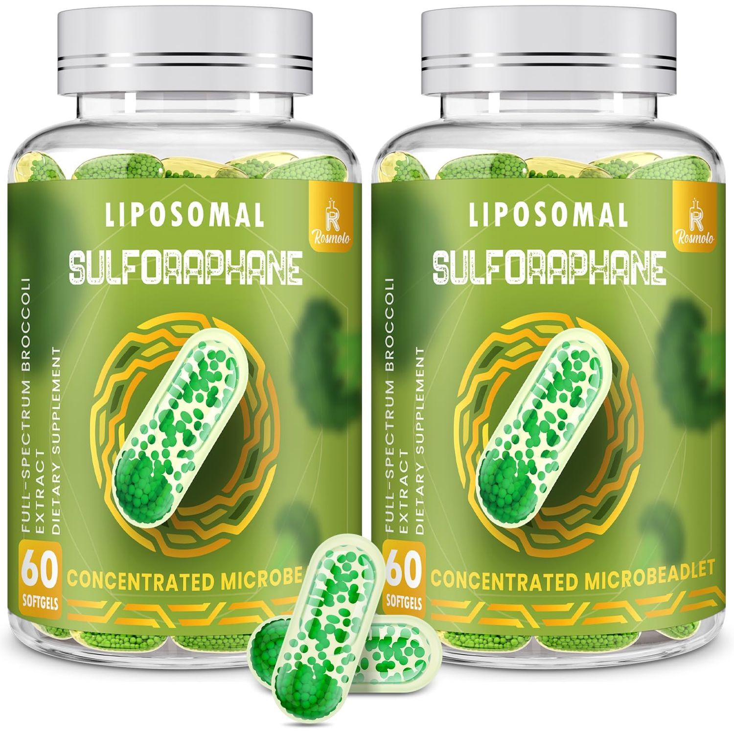 800 MG Liposomal Sulforaphane, Powerful Dual-Delivery for Maximum Absorption &amp; Potency, Full-Spectrum Broccoli Extract, Antioxidant &amp; Liver Supplement, 120 Softgels
