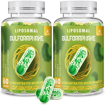 800 MG Liposomal Sulforaphane, Powerful Dual-Delivery for Maximum Absorption &amp; Potency, Full-Spectrum Broccoli Extract, Antioxidant &amp; Liver Supplement, 120 Softgels