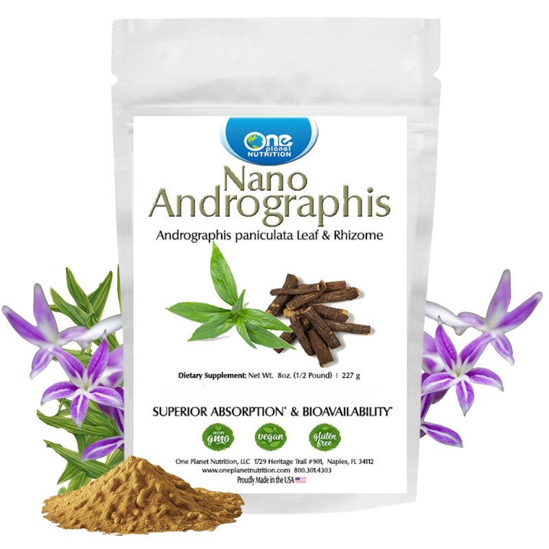 One Planet Nutrition Nano Andrographis Powder 8 oz 227 Servings, Nano for Enhanced Absorption, Supports Overall Wellness, Non-GMO, Vegan, Gluten-Free