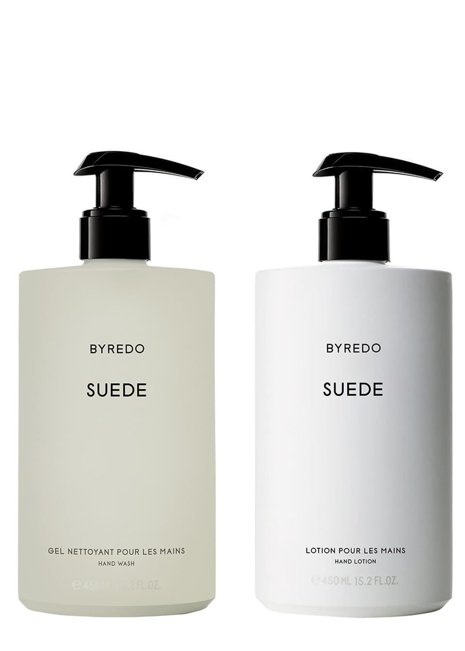 Byredo Suede Les Mains Hand Care Gift Set 2 x 450ml Includes Full Size Suede Hand and Full Size Suede Hand Lotion