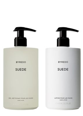Byredo Suede Les Mains Hand Care Gift Set 2 x 450ml Includes Full Size Suede Hand and Full Size Suede Hand Lotion