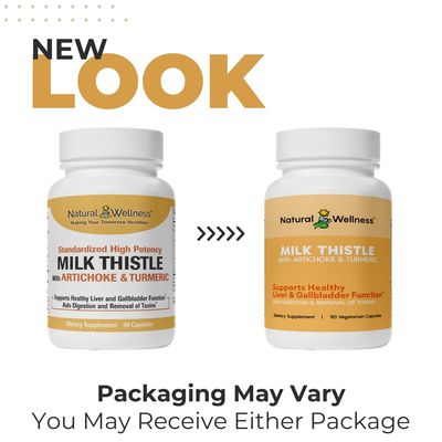 Natural Wellness Milk Thistle with Artichoke &amp; Turmeric - Advanced Liver Support Supplement for Detox, Regeneration, and Antioxidant Protection