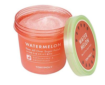 TONYMOLY Watermelon Dew All Over Body Sugar Polish, Hydrating Serum for Glowing Skin, Korean Skincare, Watermelon Extract, Aloe Leaf Extract, &amp; Centella Asiatica, All Skin Types, 10 oz