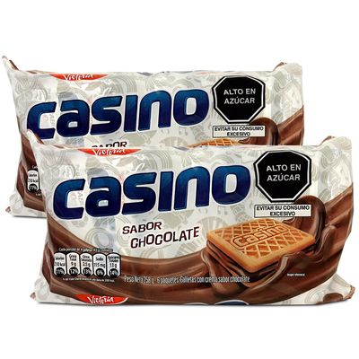 Generic VICTORIA Galletas Peruanas Casino con Crema Sabor Chocolate 2 Pack Peruvian Casino Chocolate Cookies - 2 Pack