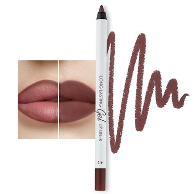 Lamel Matte Gel Lip Liner Pencil Weightless &amp; CreamyTexture - Sharpenable - Longwear &amp; Waterproof - High Pigmented &amp; Flawless Finish - Cruelty-free &amp; Paraben-Free - 412, 1,7g0.05oz. Spicy Nude