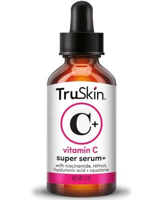 TruSkin Vitamin C Super Serum - Niacinamide, Retinol, Hyaluronic &amp; Salicylic Acid - All-in-One Anti Aging Serum for Face - Improve Appearance of Dark Spots, Firmness for Brighter Looking Skin, 2 Fl Oz