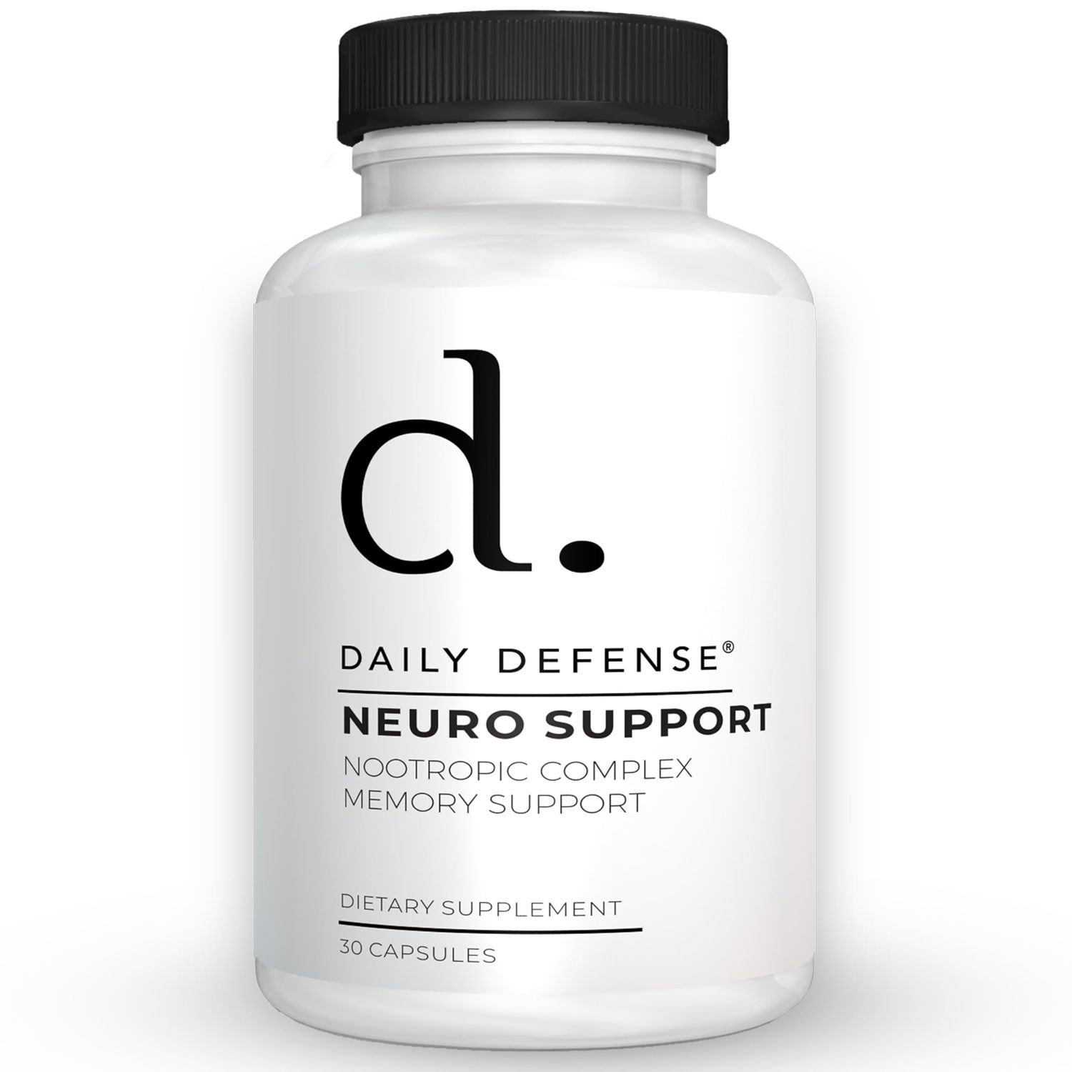 Daily Defense Nootropics Brain Support Supplement - 30 Capsules - Focus &amp; Memory Supplement for Brain with Bacopa Monnieri, Huperzia Serrata, St. John&#39;s Wort &amp; Ginkgo Biloba - Neuro Support