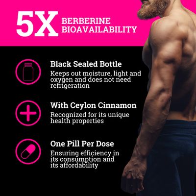 Black Forest 5X Berberine a Dihydroberberine Supplement Super Berberine Now 5X More Effective Than Regular Berberine HCL Best Dihydroberberine with Ceylon Cinnamon - Similar to Berberine Phytosome