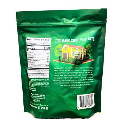 The Bake Shop Dark Chocolate Cookie Bark with Sea Salt, 14 oz, Thin Crispy Cookies with Bonus Bag Sealer Clip by RH940