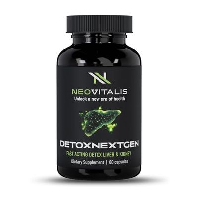 DetoxNextGen Advanced Fast-Acting Detox Liver &amp; Kidney Support Supplement with Milk Thistle &amp; Dandelion Root - Promotes Natural Cleansing &amp; Toxin Removal Dietary Supplement 60 Capsules