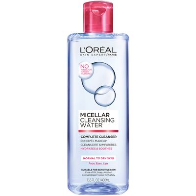 LOreal Paris Micellar Cleansing Water Complete Cleanser, 13.5 fl. oz.