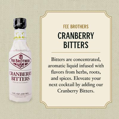 Fee Brothers Cranberry Cocktail Bitters - Aromatic Cocktail Mixer &amp; Concentrated Flavoring, Gluten Free, Vegan-Friendly, 5 fl oz
