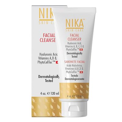 NIKA SKIN CARE - Facial Cleanser with Hyaluronic Acid, Vitamin A, B &amp; E, Aloe Vera, Retinol, and Swiss Apple Stem Cells - Day &amp; Night
