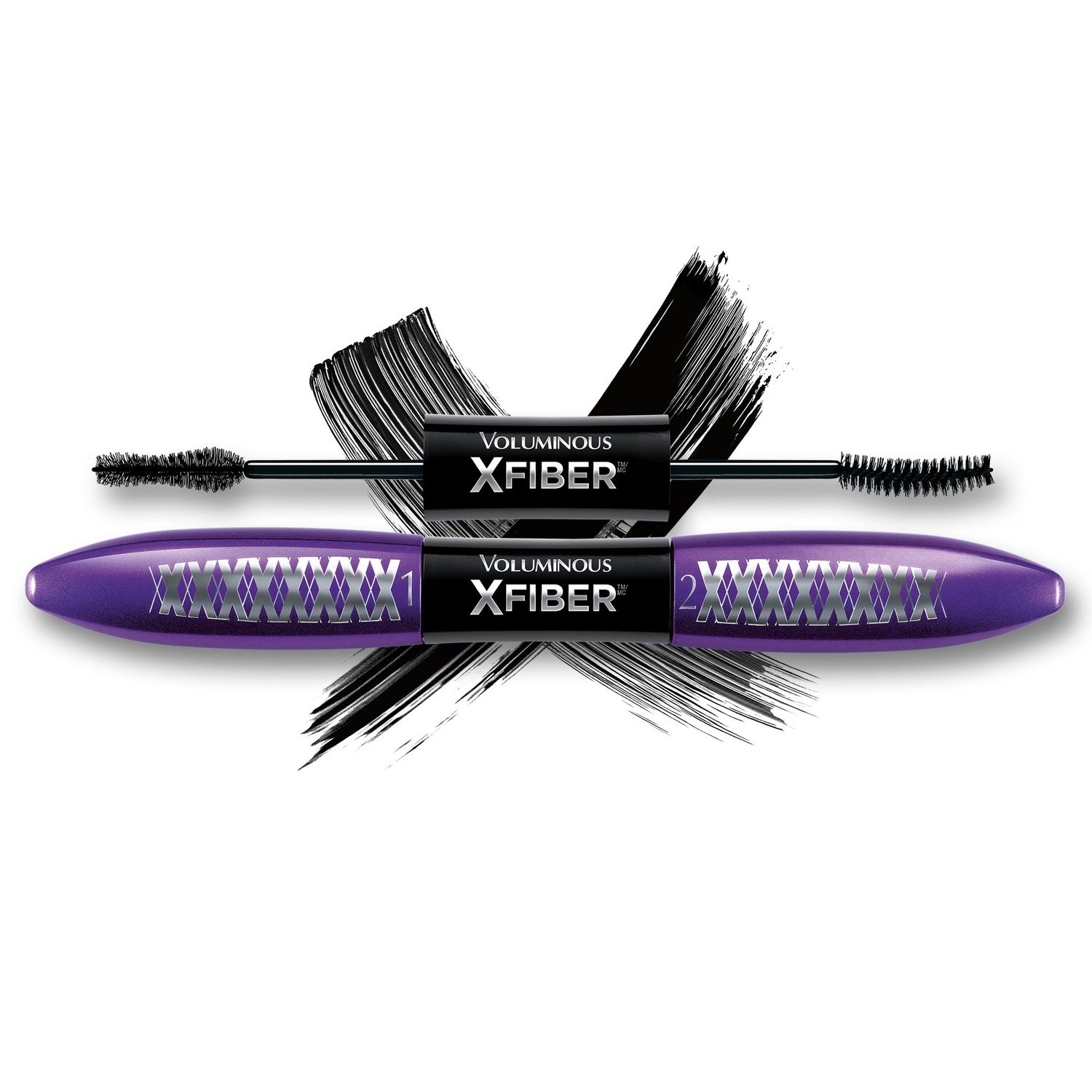 LOreal Paris Makeup Voluminous X Fiber Waterproof Mascara with Black Primer, Blackest Black, 1 Tube