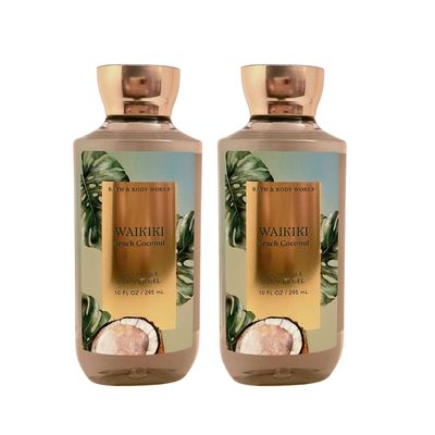 Bath &amp; Body Works Shower Gel, Gift Set of 2, 10oz Each Waikiki Beach Coconut