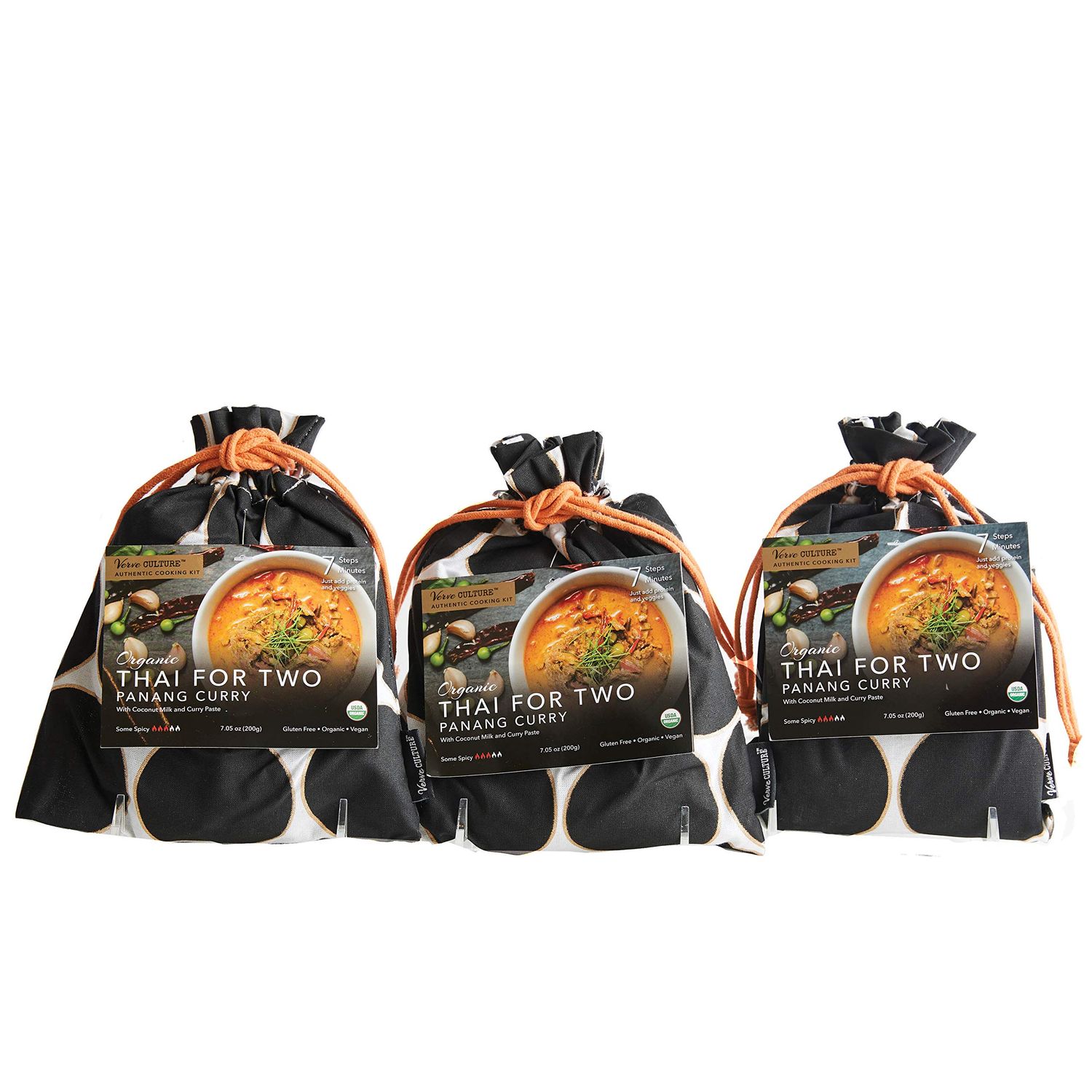 Thai for Two Cooking Kit by Verve CULTURE USDA-Organic Panang Curry Cooking Kit Authentic Thai Cuisine Unique Cooking Gift Set Vegan, Gluten-Free Made in Thailand Pack of 3