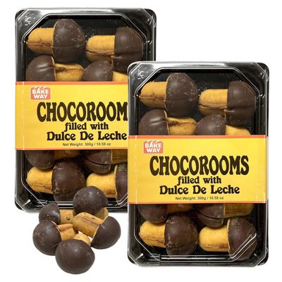 ORESHKI Bakeway CHOCOROOMS Chocolate Cookies - Traditional Russian Cookies Filled with Dulce De Leche - Walnut-Shaped Gourmet Cookies with Rich Condensed Milk Filling - Dessert for All Ages - 2 Pack
