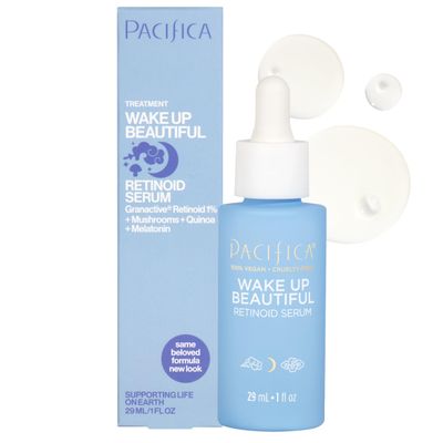 Pacifica Retinol Serum for Face - Wake Up Beautiful Retinoid Night Face Serum - Anti-Aging Skin Care &amp; Skin Brightening - Retinol, Collagen &amp; Antioxidants Vegan &amp; Cruelty-Free Dermatologist Tested