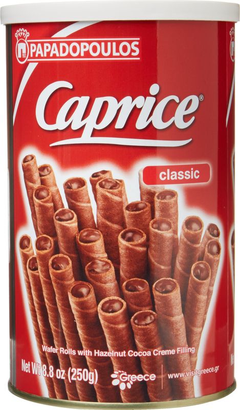Papadopolous Caprice Classic Wafers rolls with Hazelnuts, 8.8oz