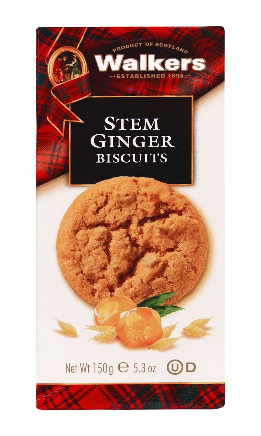 Walker&#39;s Shortbread Stem Ginger Cookies, Scottish Style Cookies, 5.3 Oz Box