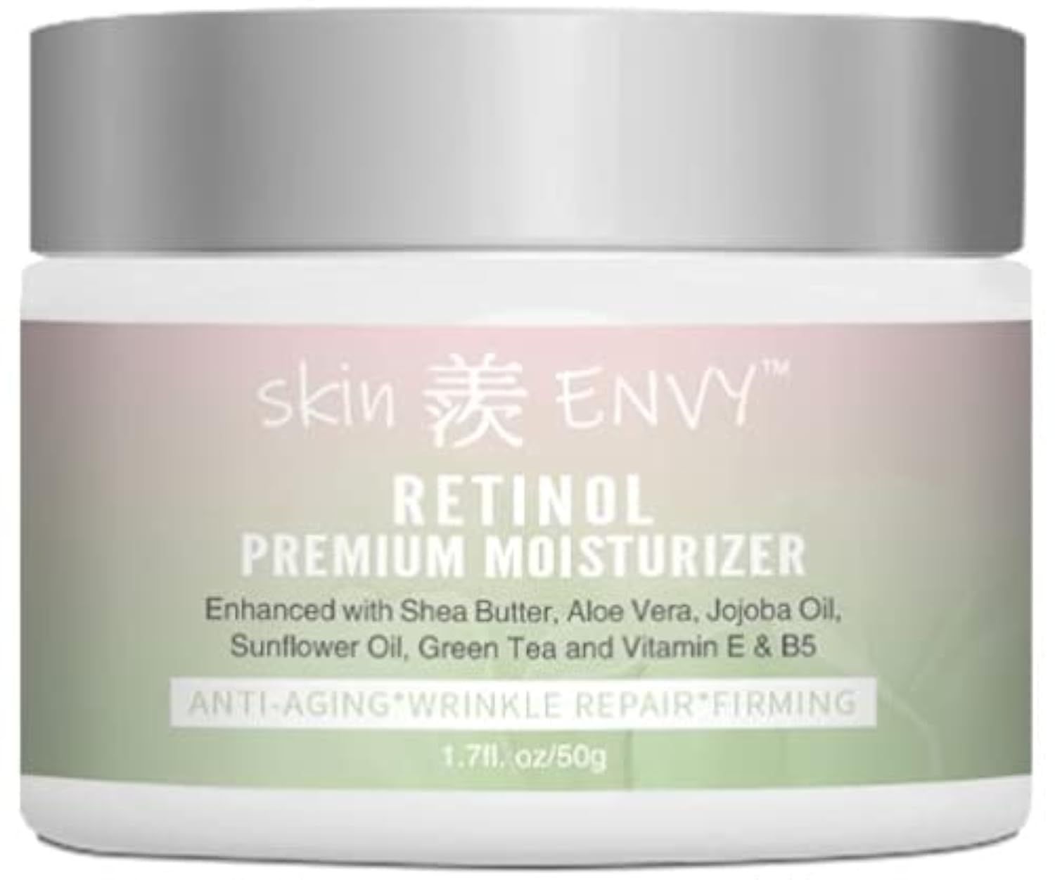 Skin ENVY Retinol Anti-Aging Cream - With Hyaluronic Acid, Shea Butter, Vitamin E &amp; Green Tea Hydrating, Nourishing &amp; Wrinkle-Reducing 20 of Profits Donated to USA Childrens Charities 1.7oz