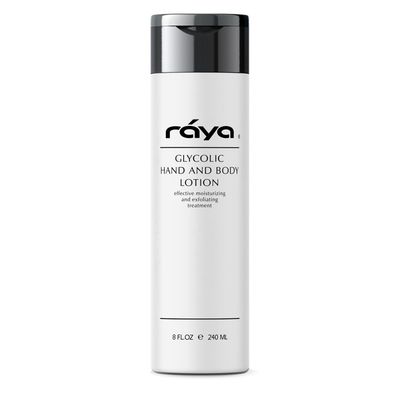 Raya Glycolic Hand and Body Lotion with AHA G-333 Soothing, Moisturizing, Exfoliating, and Conditioning Lotion for the Hands, Arms, Legs, and Body Made with Alpha Hydroxy Acids