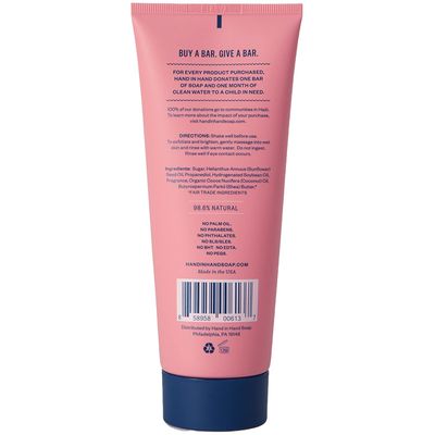 Hand in Hand Sugar Scrub, Gentle Exfoliation For All Skin Types, 9 Ounce, Bergamot &amp; Crisp Basil, Cactus Blossom Scent, Single