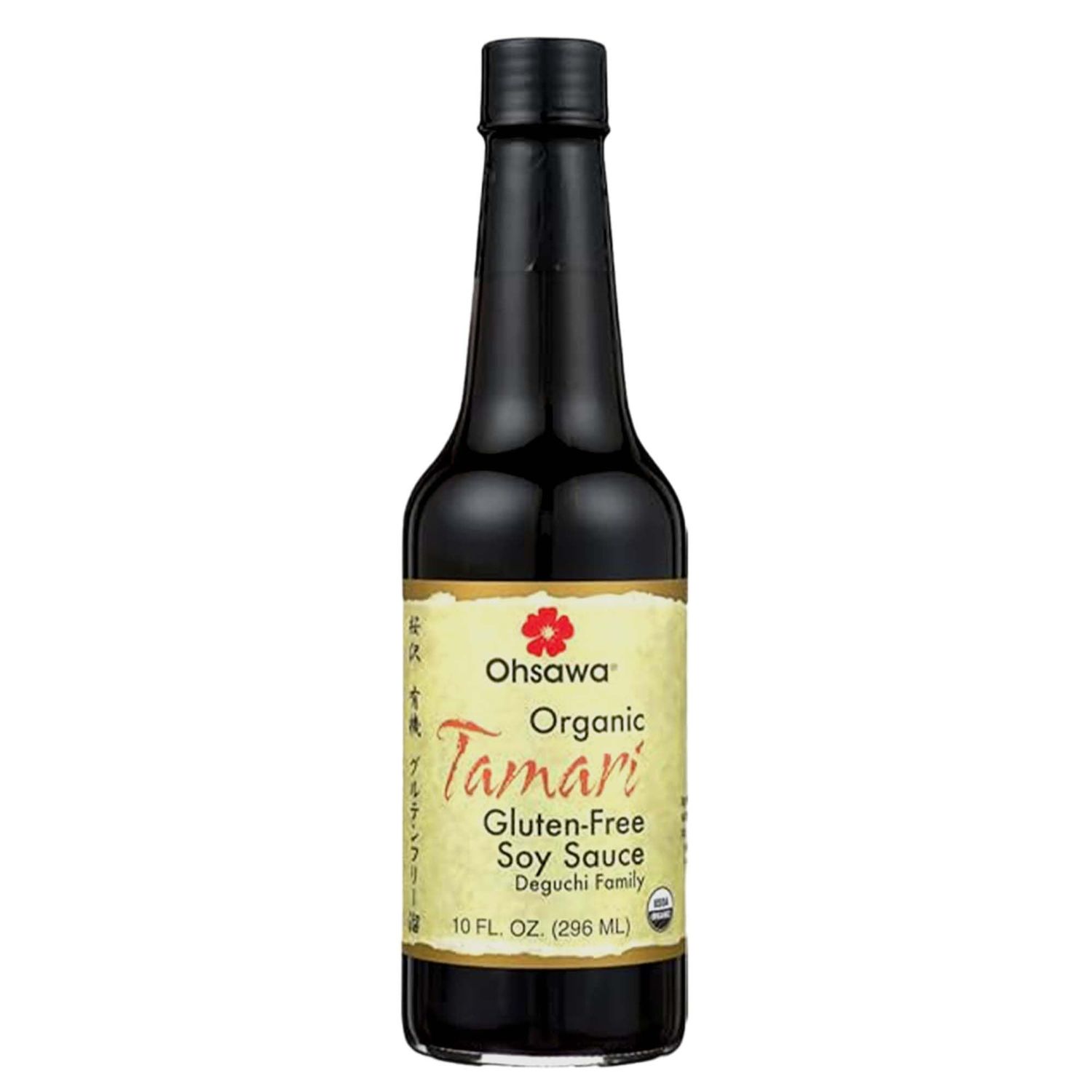 Ohsawa Organic Tamari, Traditionally Brewed in Cedar Kegs for Extra Flavor - Japanese Soy Sauce, Low - Sodium, Gluten-Free, Vegan, Kosher - 10 oz