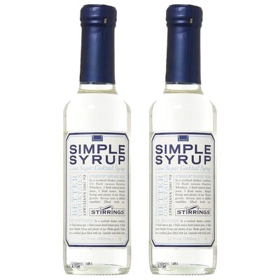 Stirrings 2 Pack Simple Syrup Bitters 355ml Bottles - Real Ingredients No Preservatives Low Calories - Drink Mixer