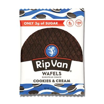 Rip Van Wafels Cookies &amp; Cream Stroopwafels - Healthy Snacks - Non GMO Snack - Keto Friendly - Office Snacks - Low Sugar 3g - Low Calorie Snack - 12 Pack