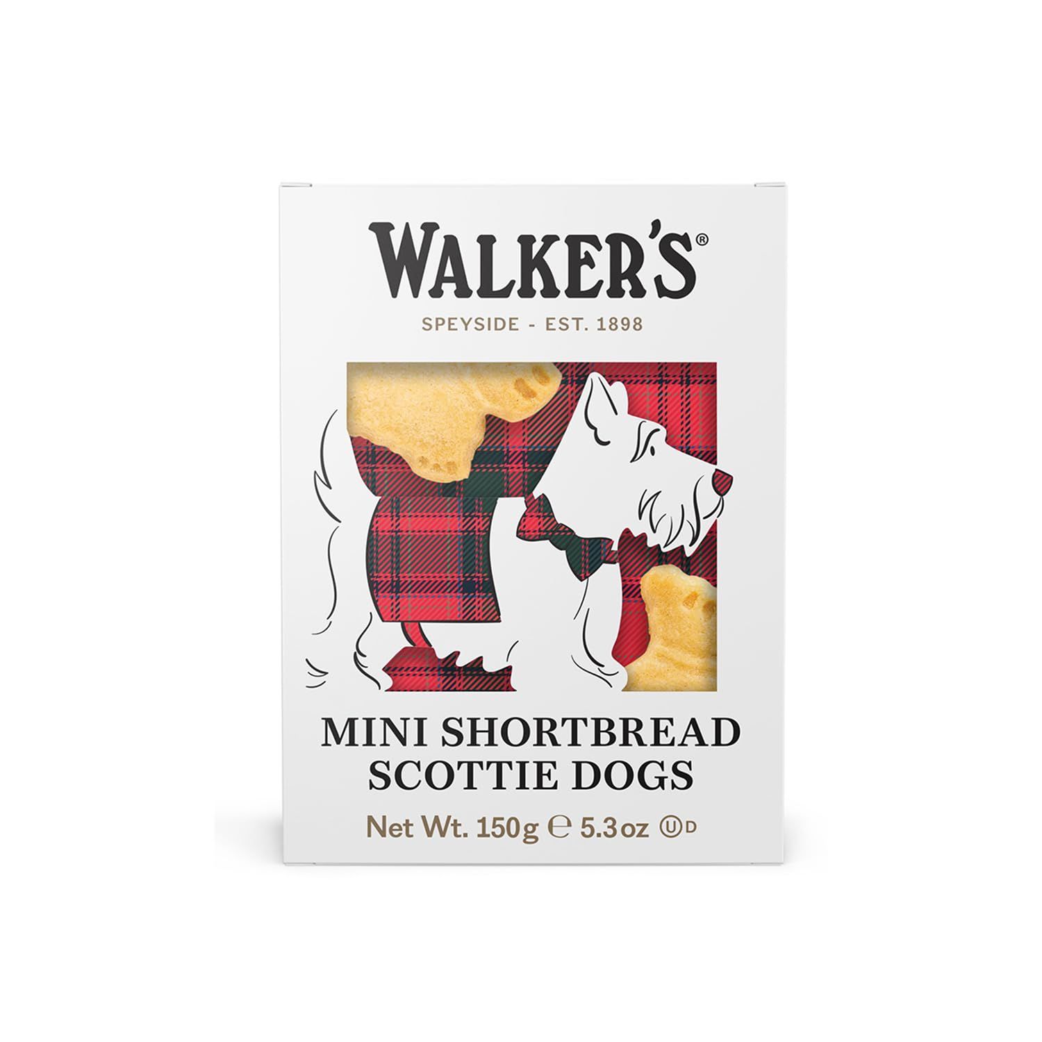 Walkers All-Butter Mini Scottie Dog Shaped Shortbread - 51-Count Carton - Authentic Shortbread Cookies from Scotland