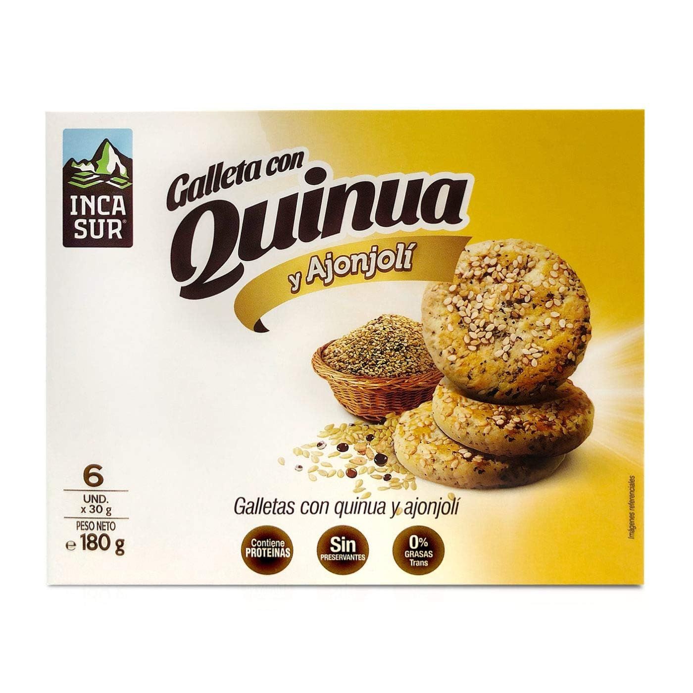 Quinua Galletas y Ajonjoli Inca sur - 6 units per box - 180g6.35oz