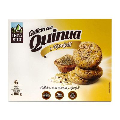 Quinua Galletas y Ajonjoli Inca sur - 6 units per box - 180g6.35oz