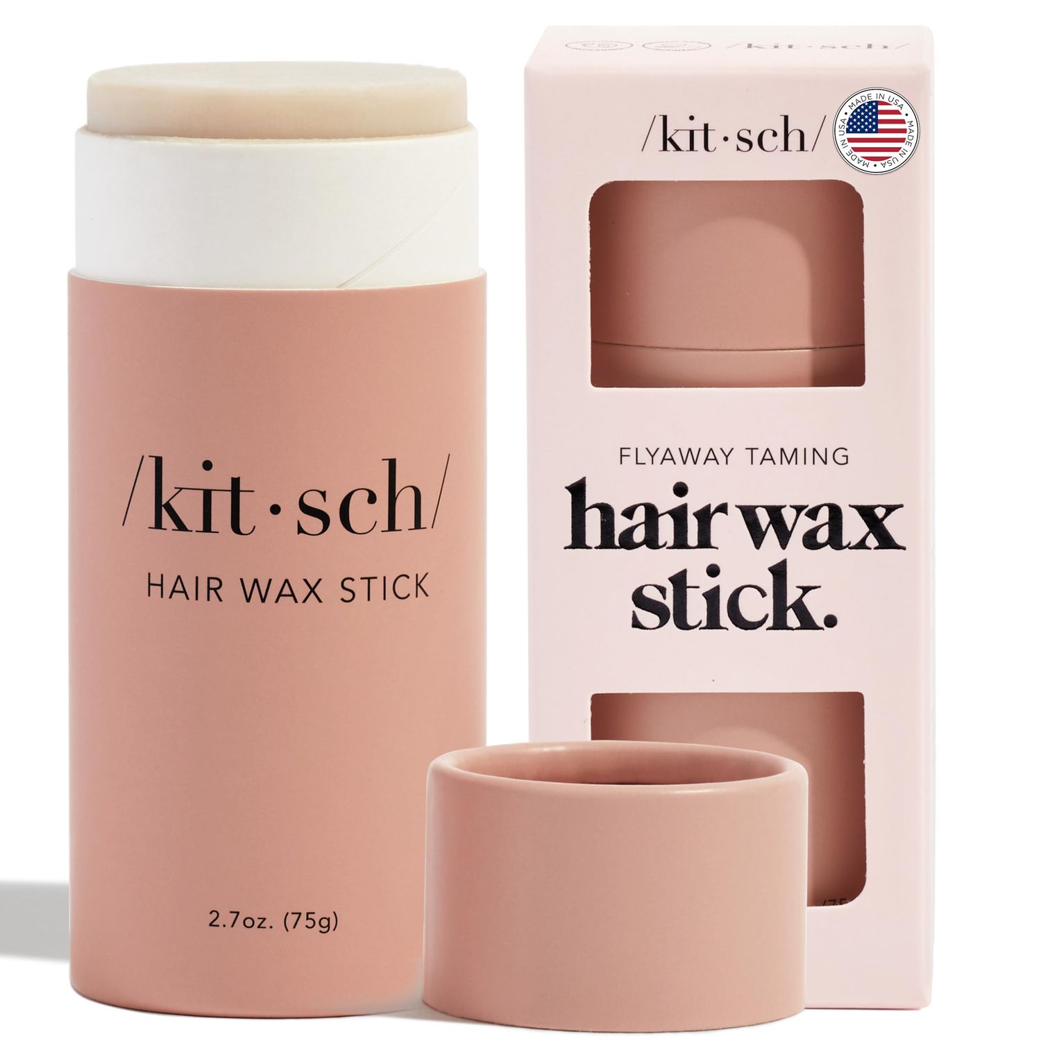 Kitsch Hair Wax Stick for Women &amp; Men - Hair Slick Back Stick, Anti-Frizz and Fly Away Hair Tamer, No Residue Hair Finishing Stick for Flyaways, All Day Hold Styling Product for Smoothing Hair Strands