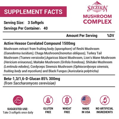 1500mg Liposomal Active Hexose Correlated Supplement,240 Soft Gels Beta-Glucans with Natural Mushroom Extract, Immune System, Liver Function, Maintain T-Cell & Killer Cell Activity