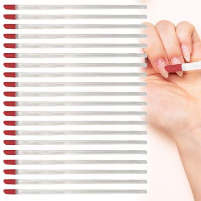 20PCS Cuticle Pusher Tool, Nail Cuticle Pusher Rubber Cuticle Pusher Cleaner, Red Hard Rubber End Tipped Nail Art Tool Cuticle Pusher Cleaner Professional Plastic Handle Cuticle Stick
