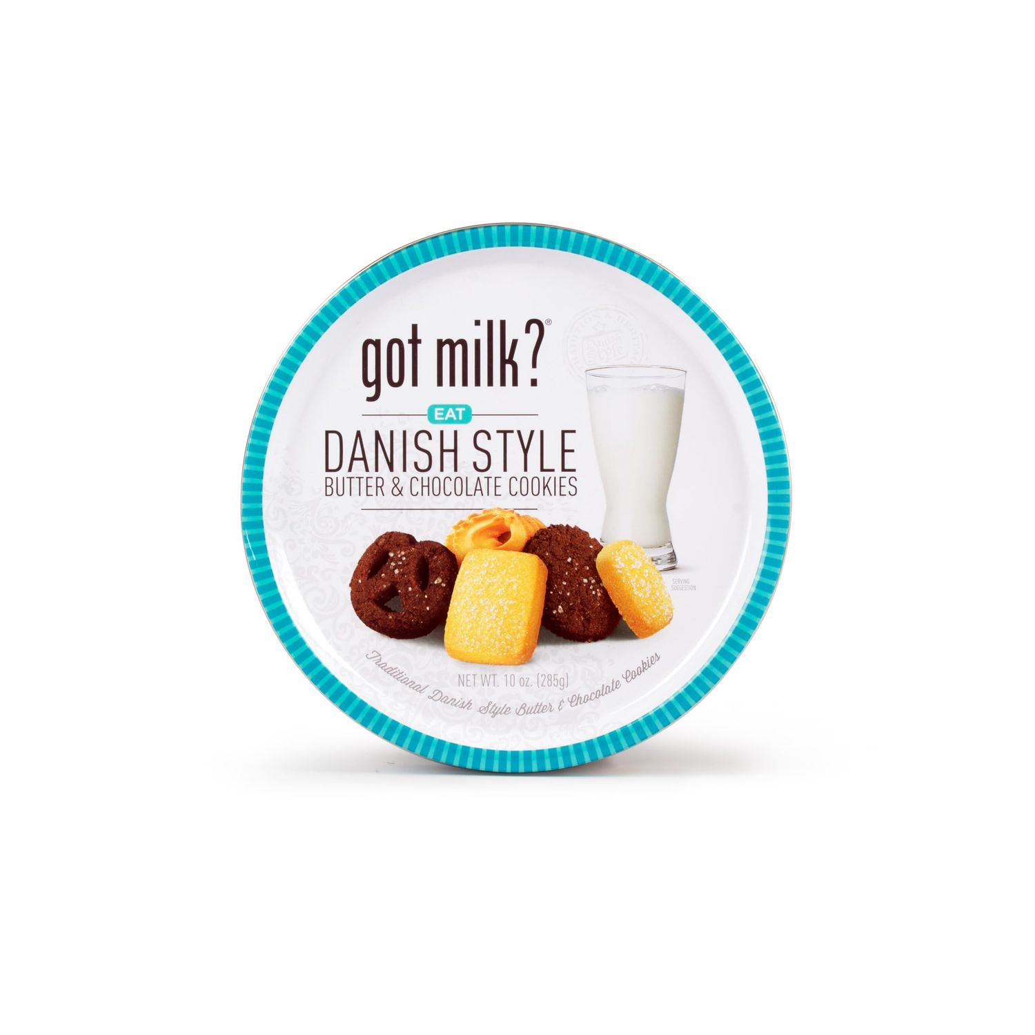 got milk? Classic Style Cookies, Chocolate &amp; Butter Cookies, 12-Oz. Cookie Tin, Traditional Style Danish Butter and Chocolate Cookies for Dessert or Snack, Gift Tin, Retail Pack