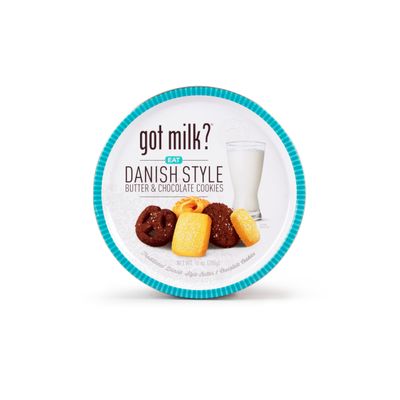 got milk? Classic Style Cookies, Chocolate &amp; Butter Cookies, 12-Oz. Cookie Tin, Traditional Style Danish Butter and Chocolate Cookies for Dessert or Snack, Gift Tin, Retail Pack