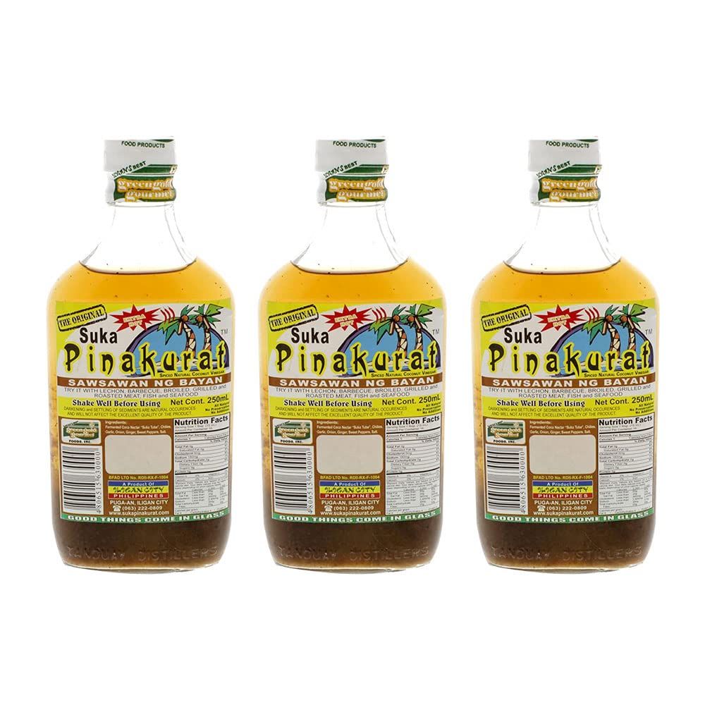 Suka Pinakurat the Original Flavor Extra Hot Pack of Three Bottle 250 Ml Per Bottle