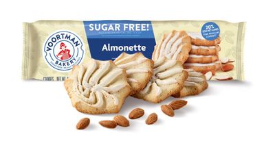 Voortman Bakery Sugar Free Almonette Cookies, 8 oz., Pack of 4 - Cookies Baked with Real Almonds, No Artificial Colors, Flavors or High-Fructose Corn Syrup, 20 Less Net Carbs