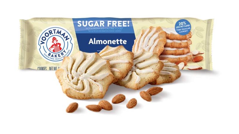 Voortman Bakery Sugar Free Almonette Cookies, 8 oz., Pack of 4 - Cookies Baked with Real Almonds, No Artificial Colors, Flavors or High-Fructose Corn Syrup, 20 Less Net Carbs