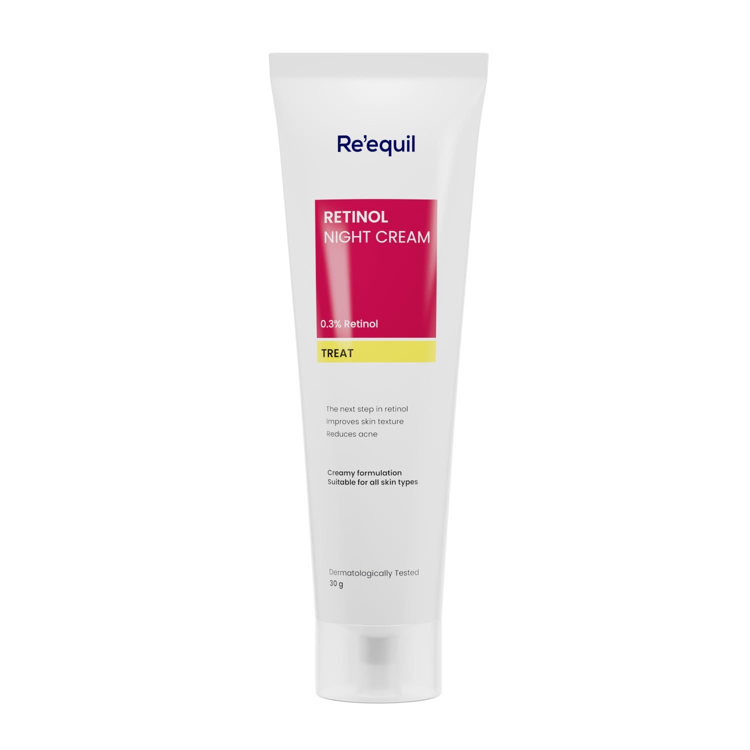 RE&#39; EQUIL 0.3 Retinol Night Cream, Improves Skin Texture, Reduces Acne, Unisex, For All Skin Types, 30G