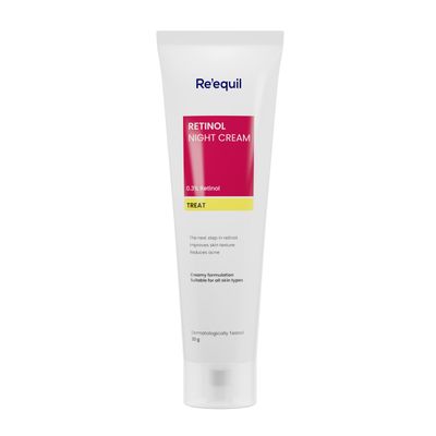 RE&#39; EQUIL 0.3 Retinol Night Cream, Improves Skin Texture, Reduces Acne, Unisex, For All Skin Types, 30G