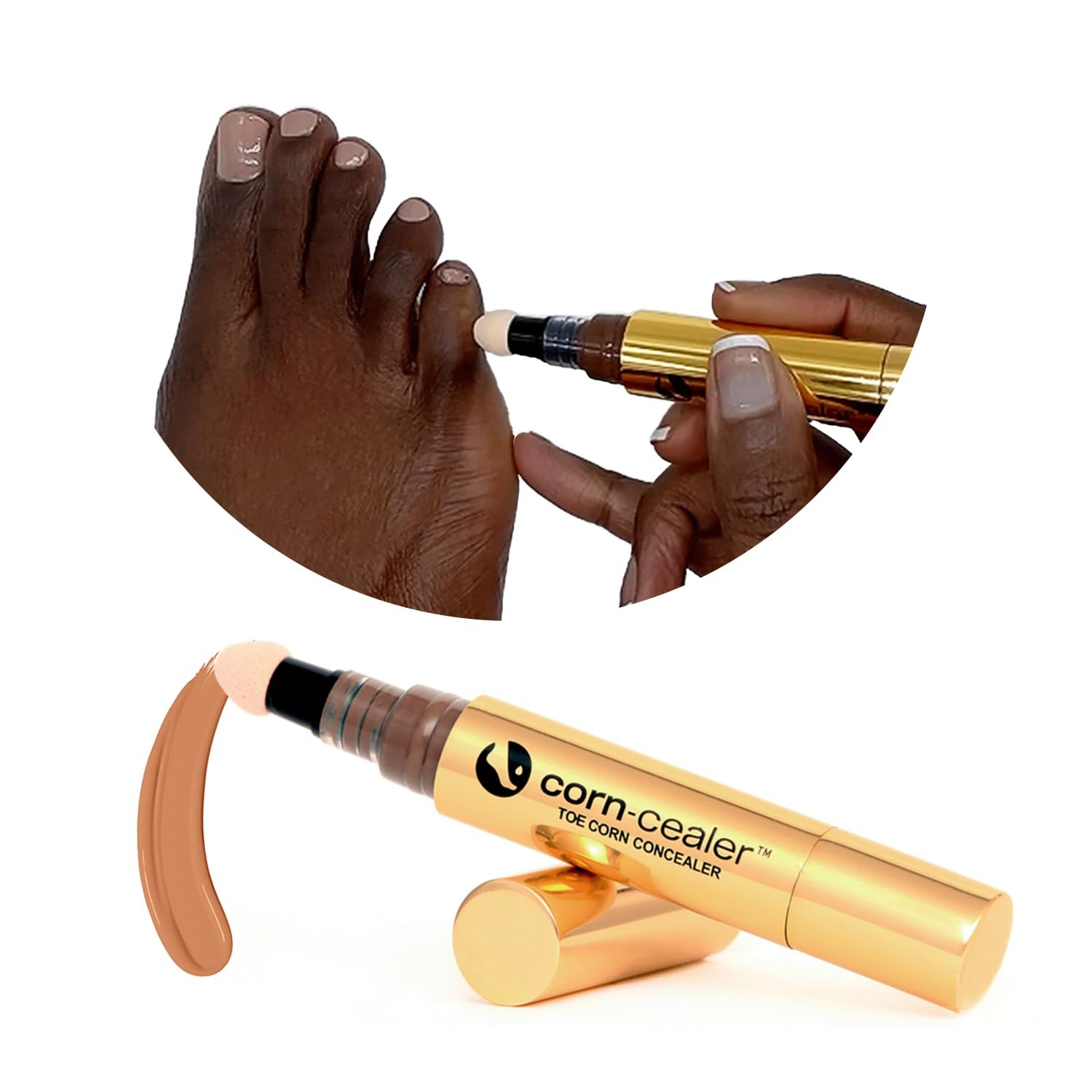 CORN-CEALER is A Toe Corn Makeup That Instantly Hides Toe Corns Water-Resistant Foot Care Body and Scar Blemishes Tattoo Cover up Gifts for Her CHESTNUT