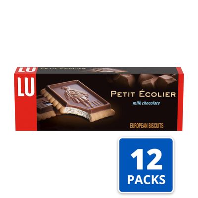Lu Petit Ecolier European Milk Chocolate Biscuit Cookies, 12-5.3 oz Boxes
