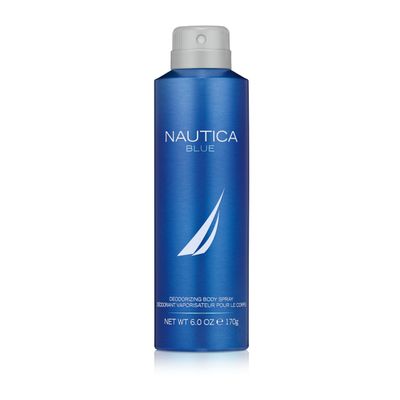Nautica Blue Deo Body Spray 6 fl oz Pack of 1, Notes of Basil, Jasmine, and Cedarwood, Men&#39;s Fragrance, Long Lasting, Everyday Fragrance